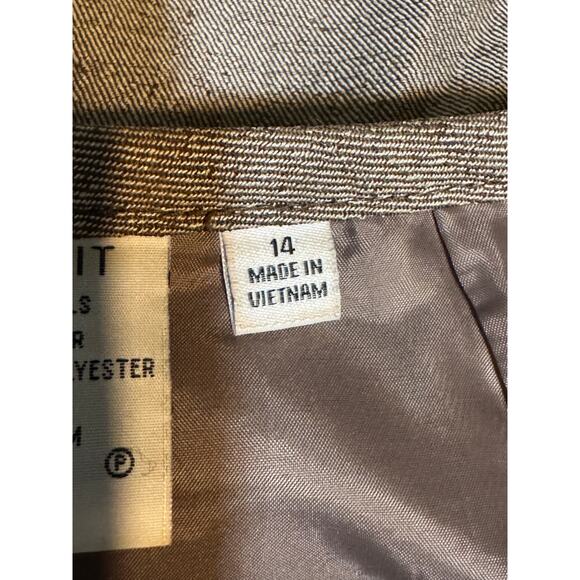 Le Suit Essentials Brown Tweed Pleated Midi Skirt Size 14 Career Workwear - Picture 6 of 7